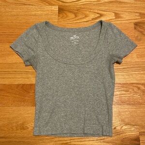 Gray square neck baby tee